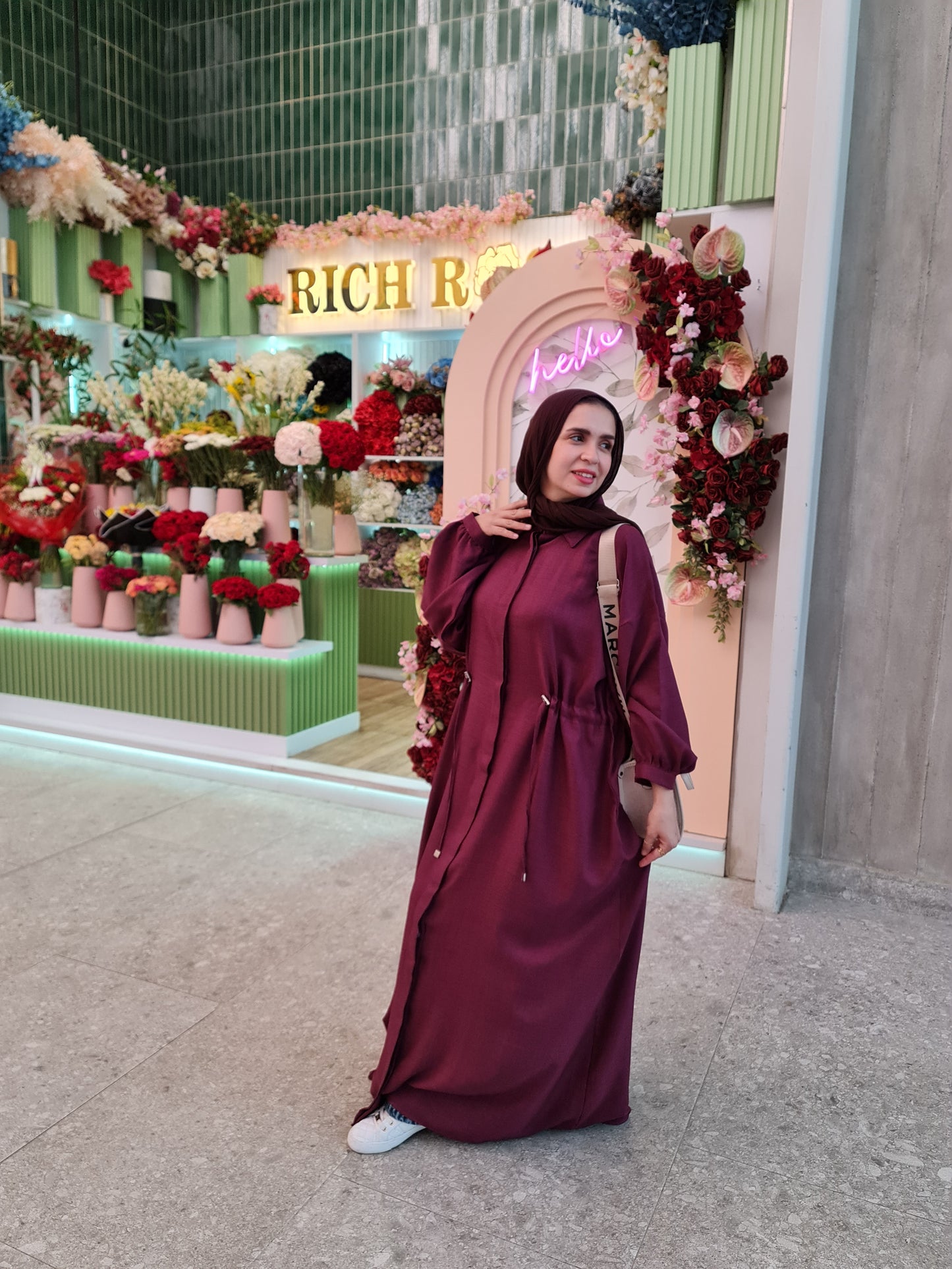 French Linen Dress - Purple