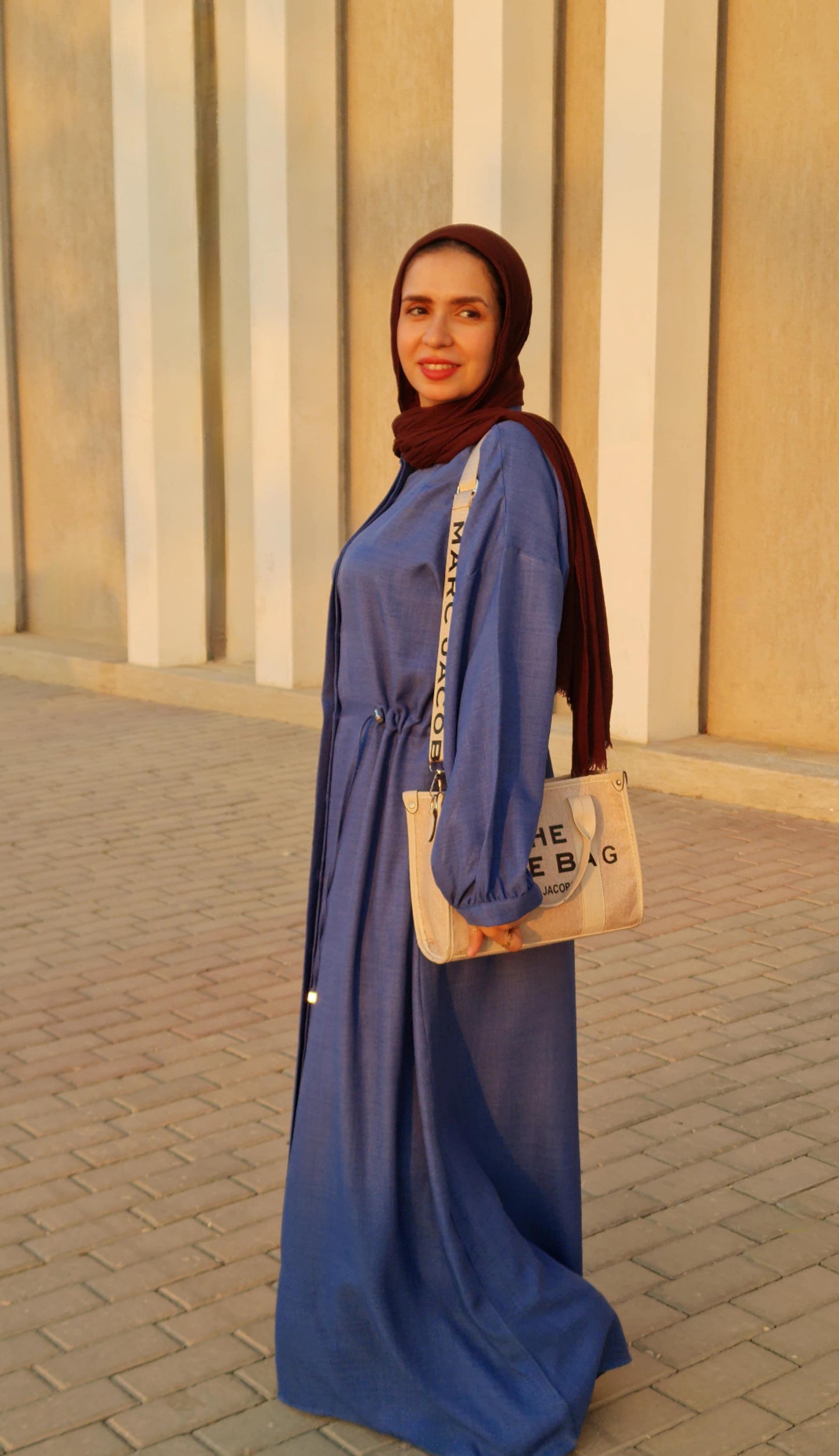 French Linen Dress - Blue