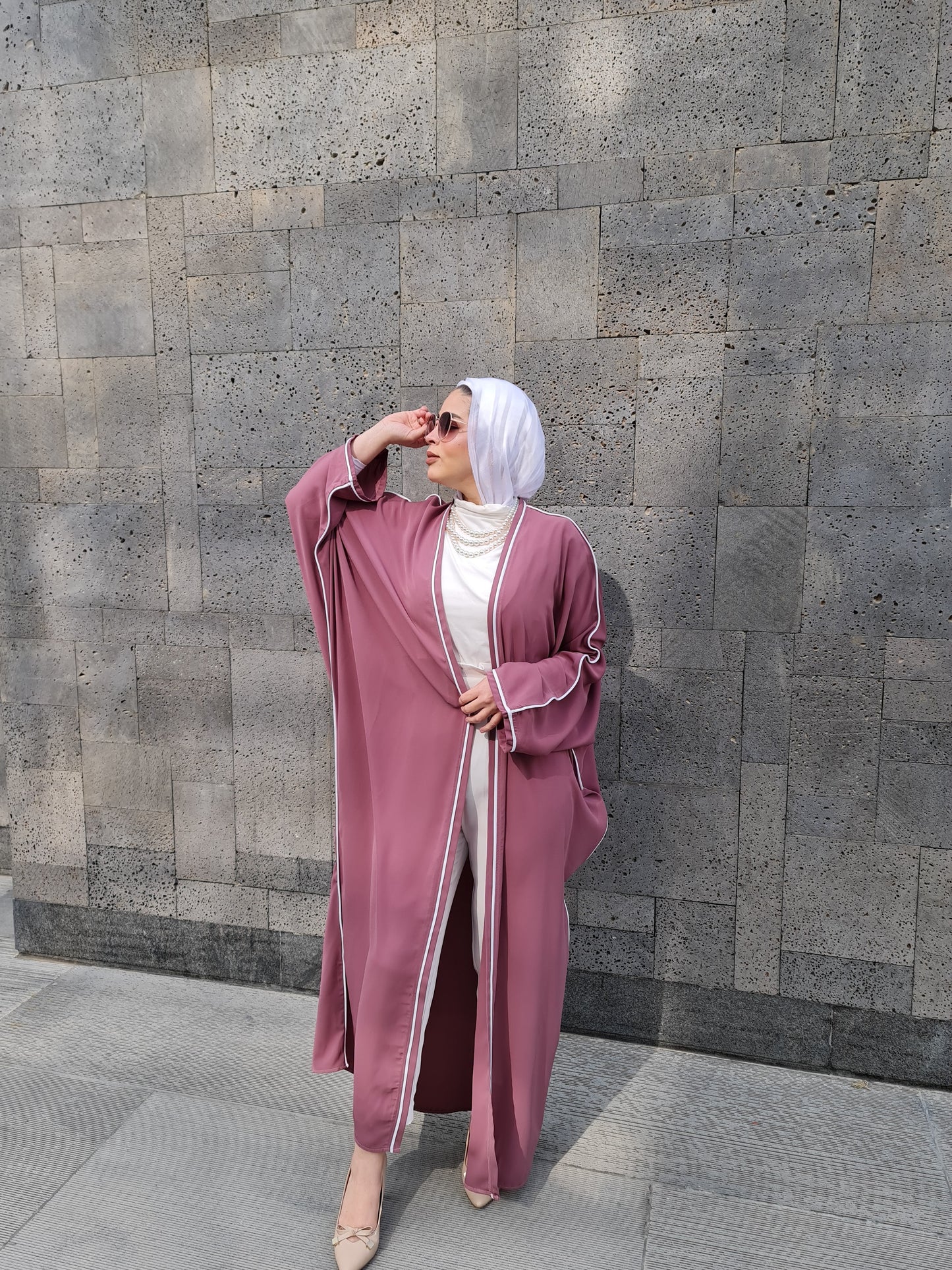 The Blush Piping Kaftan