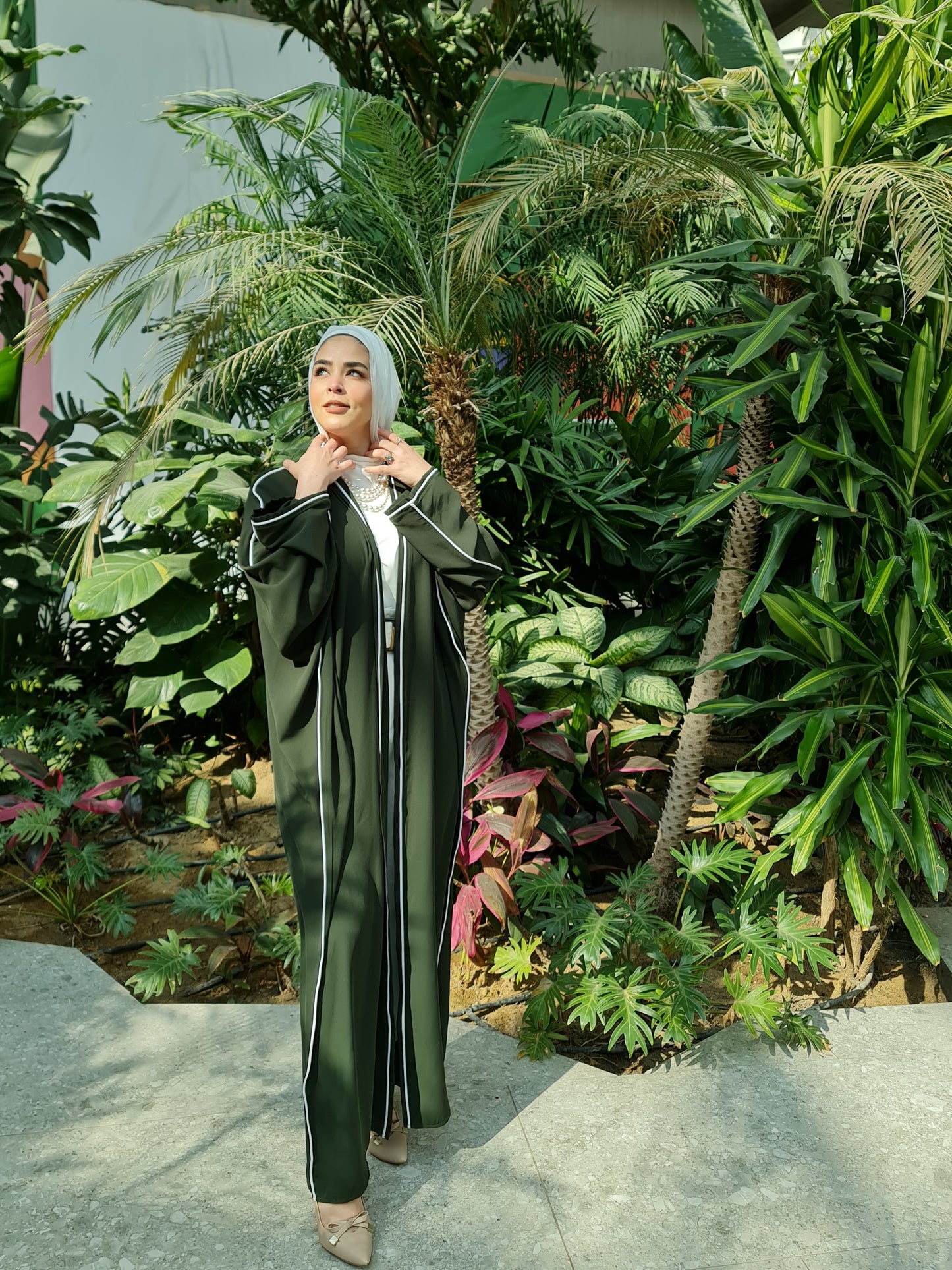 The Olive Piping Kaftan