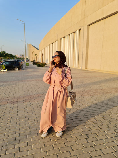 French Linen Dress - Cashmere Pink