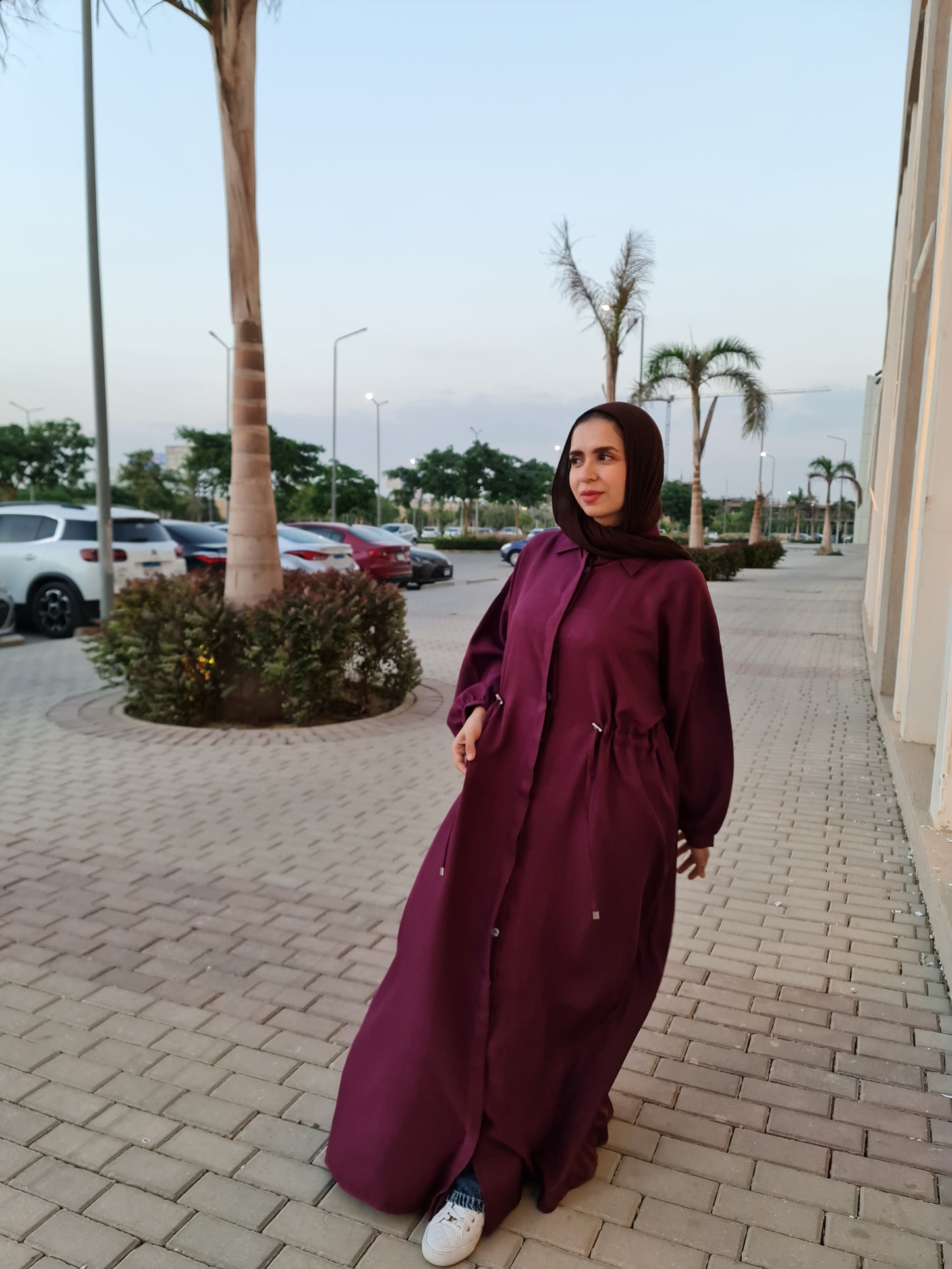 French Linen Dress - Purple