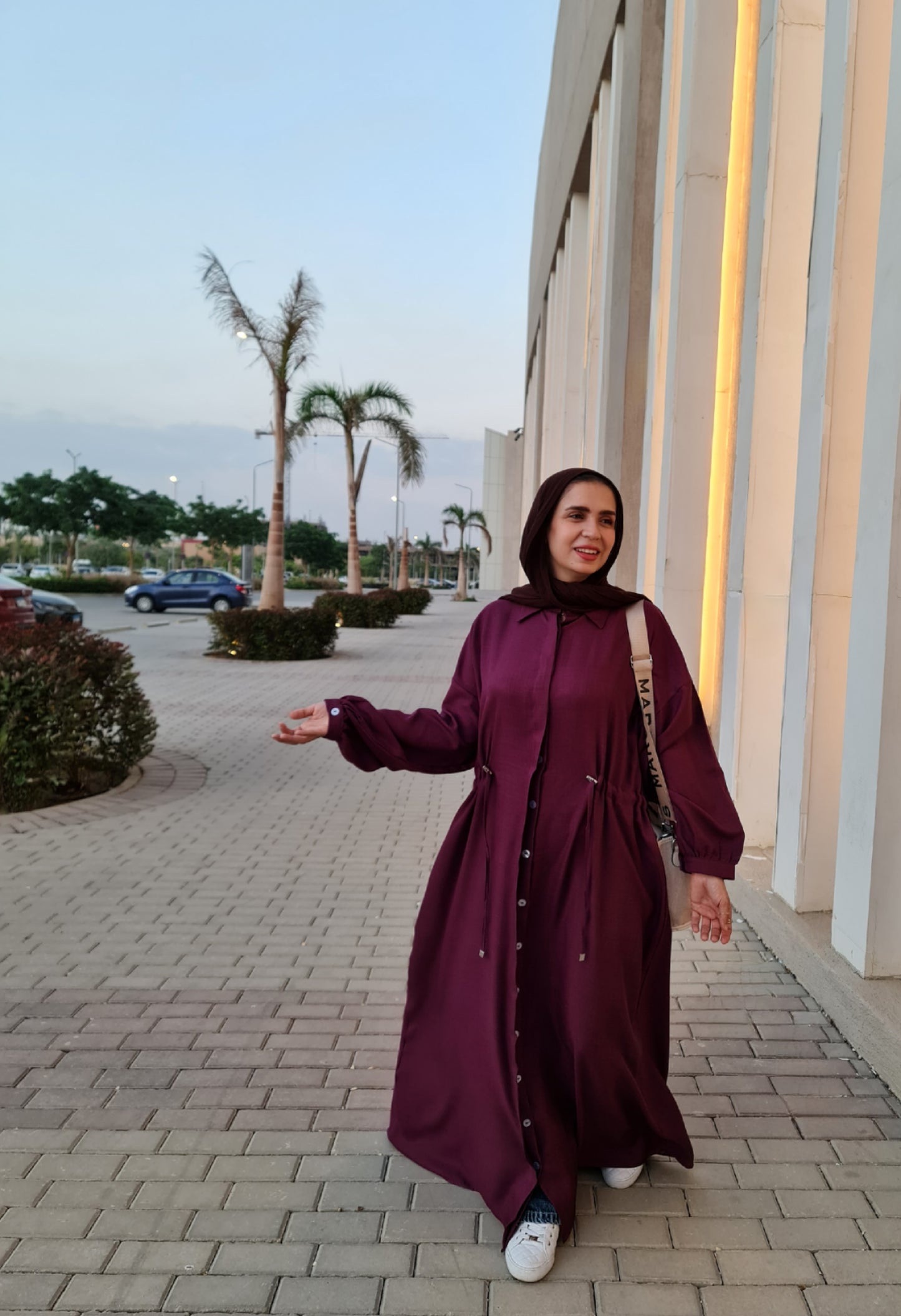 French Linen Dress - Purple