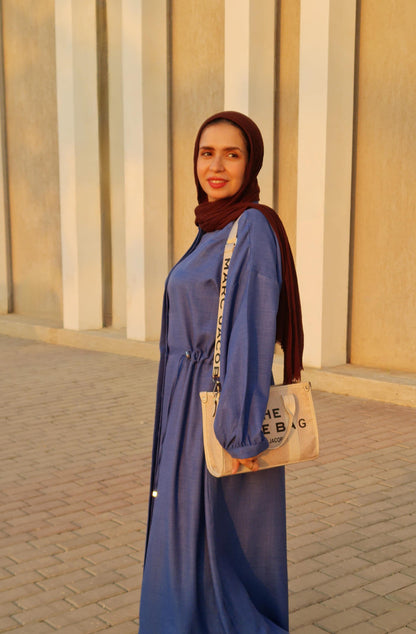 French Linen Dress - Blue