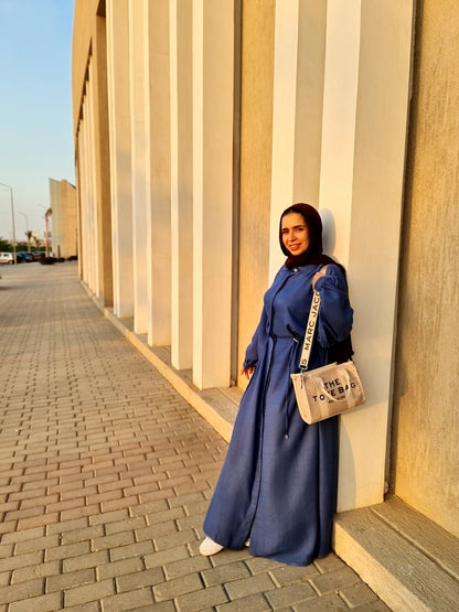 French Linen Dress - Blue